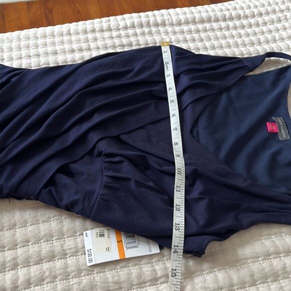 Vince Camuto Dress Womens XS St Barts Navy Blue Night Ruched - Picture 9 of 11